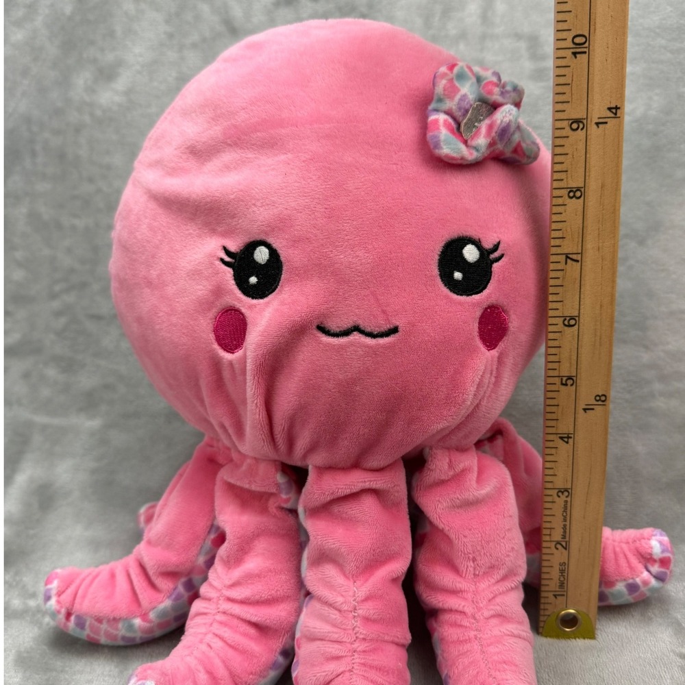 Hug Fun Octopus Plush Pink Stuffed Animal Toy 12 inch Cute Girl - Picture 3 of 7